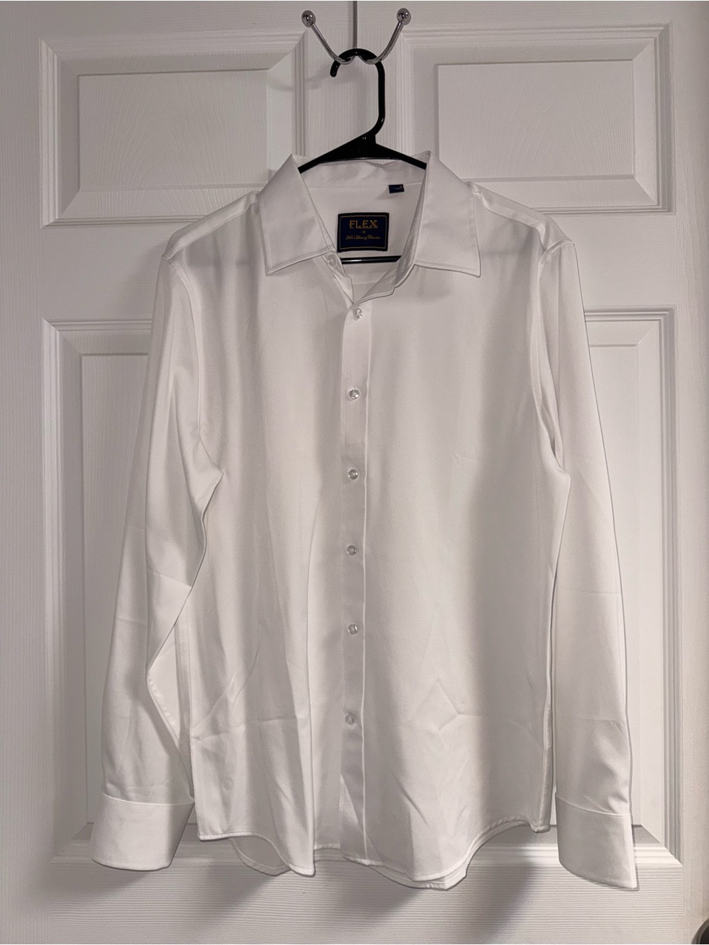 Men's White Stretch Dress Shirt - Long Sleeve